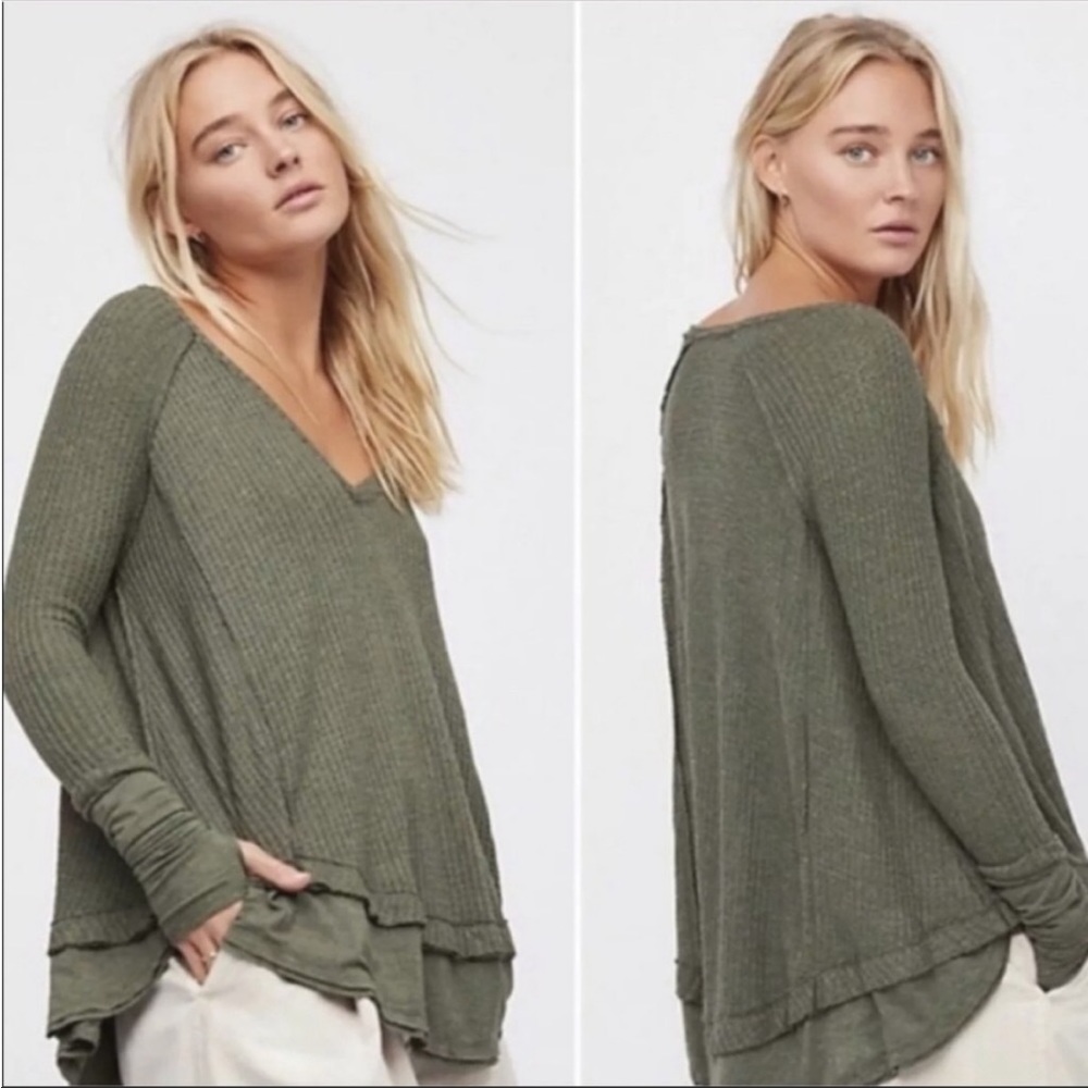 We the Free waffle knit top